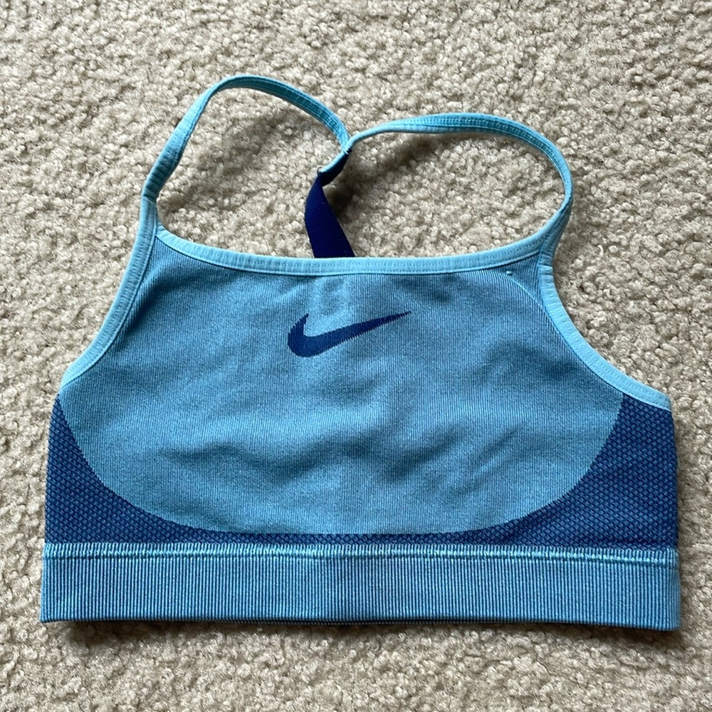 Nike, blue sports bra, kids
